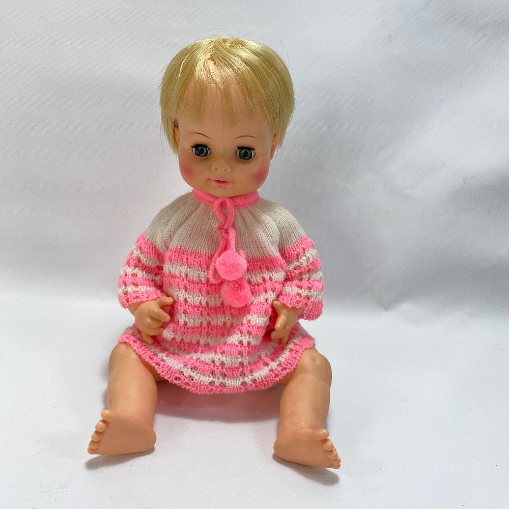 Vintage 1969 Horsman Baby Doll 16" Drink Wet Open Close Eyes Moving Arm Legs
